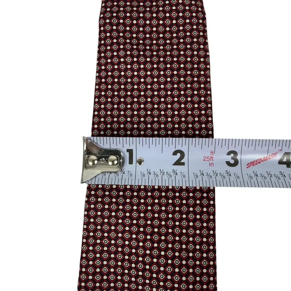 Christian Dior Neck Tie Tye Red White Blue Silk Men’s Made in USA Woven in Italy